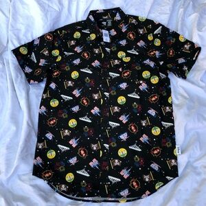NWT Our Universe Disney Magic Kingdom Fireworks Button Up Shirt
